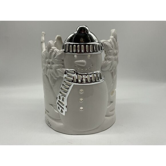 Harry Slatkin Snowman Luminary Candle Holder Retired Signed Home Decor Collectib - Picture 6 of 16